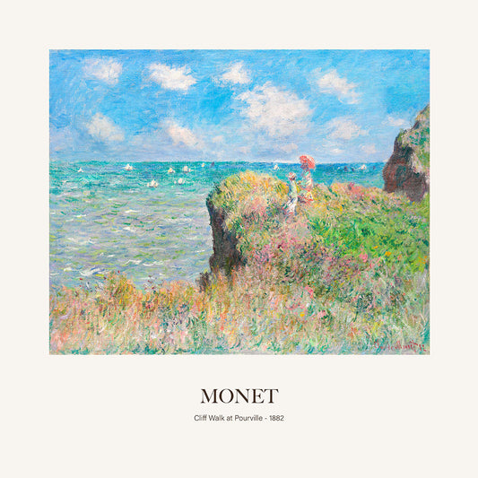 Pourville'de Uçurum Yürüyüşü - Claude Monet