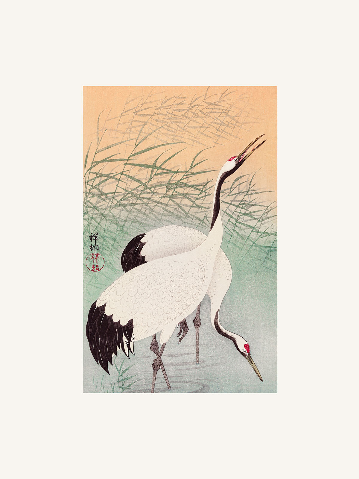 İki Turnagil (Metinsiz) - Ohara Koson
