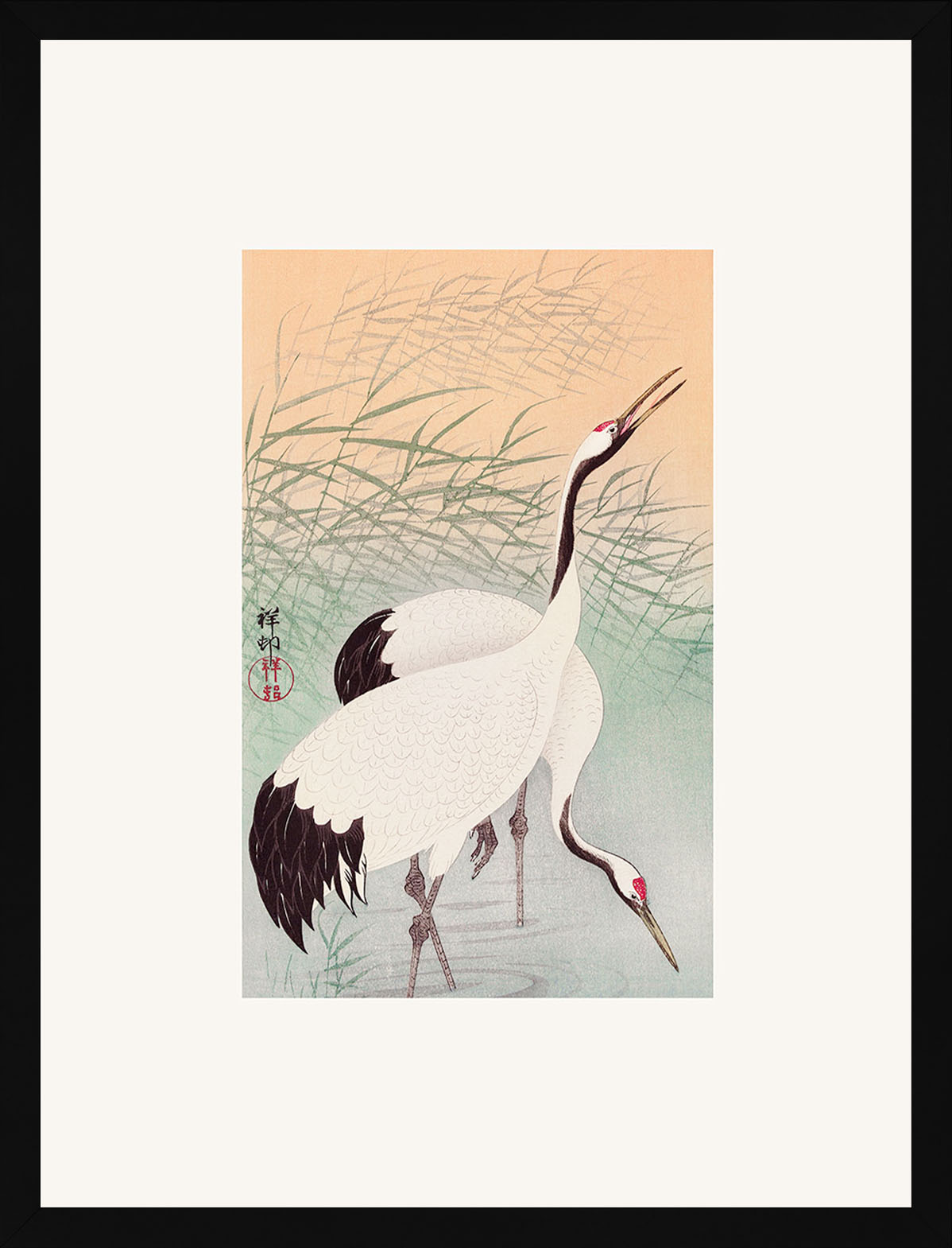 İki Turnagil (Metinsiz) - Ohara Koson