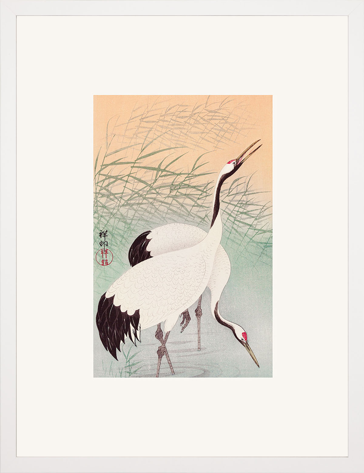 İki Turnagil (Metinsiz) - Ohara Koson