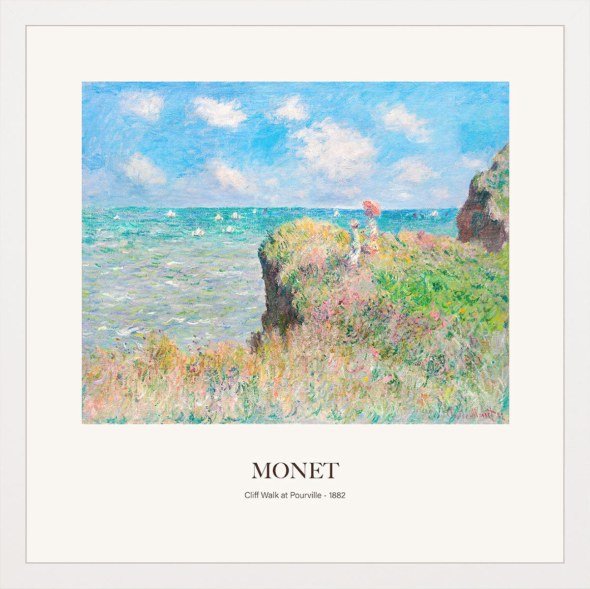 Pourville'de Uçurum Yürüyüşü - Claude Monet
