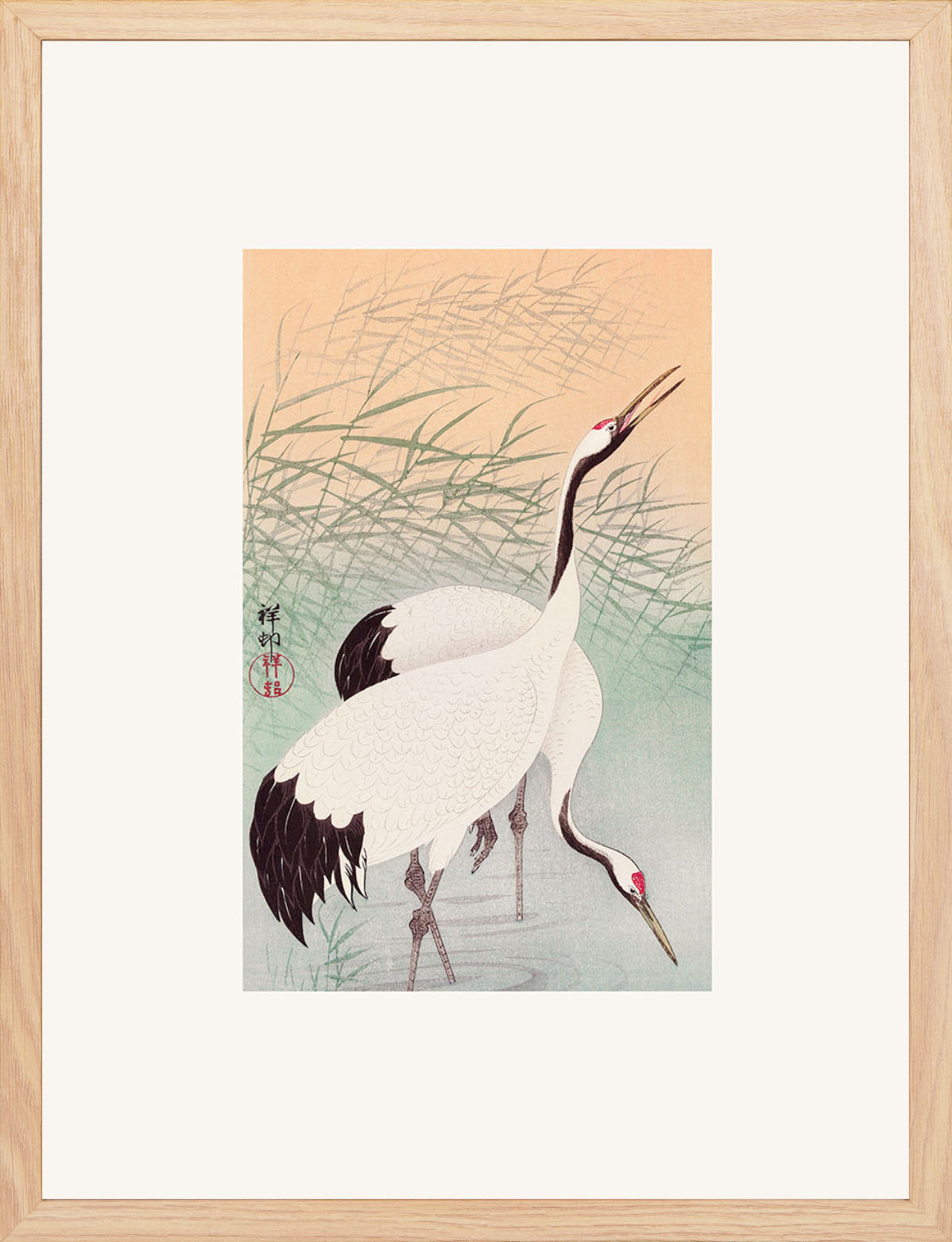 İki Turnagil (Metinsiz) - Ohara Koson