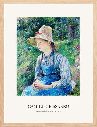 Hasır Şapkalı Köylü Kızı - Camille Pissarro