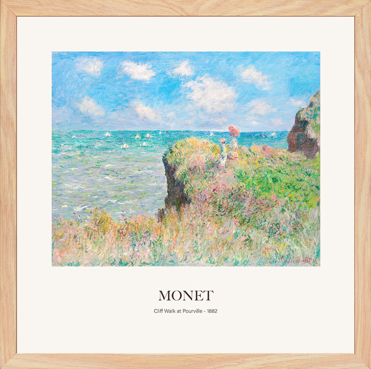 Pourville'de Uçurum Yürüyüşü - Claude Monet